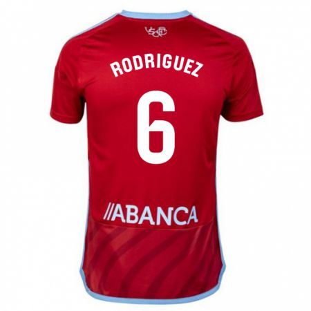 Kandiny Férfi Damián Rodríguez #6 Piros Idegenbeli Jersey 2023/24 Mez Póló Ing