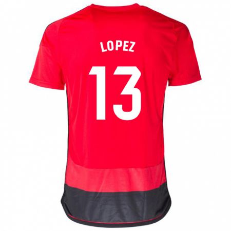 Kandiny Női Luis López #13 Piros Fekete Hazai Jersey 2023/24 Mez Póló Ing