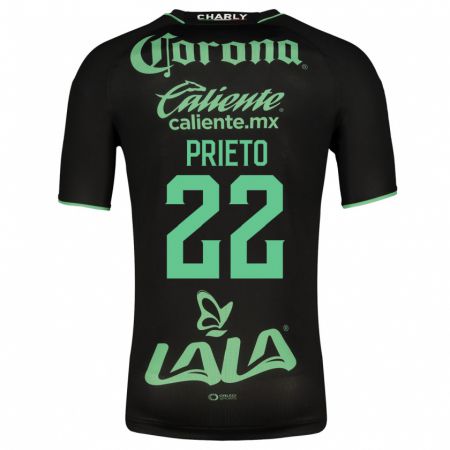Kandiny Női Ronaldo Prieto #22 Fekete Idegenbeli Jersey 2023/24 Mez Póló Ing