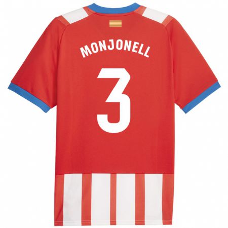 Kandiny Gyermek Eric Monjonell #3 Piros Fehér Hazai Jersey 2023/24 Mez Póló Ing