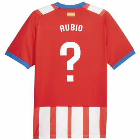 Kandiny Gyermek Albert Rubio #0 Piros Fehér Hazai Jersey 2023/24 Mez Póló Ing
