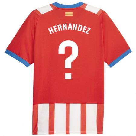 Kandiny Gyermek Guillem Hernández #0 Piros Fehér Hazai Jersey 2023/24 Mez Póló Ing