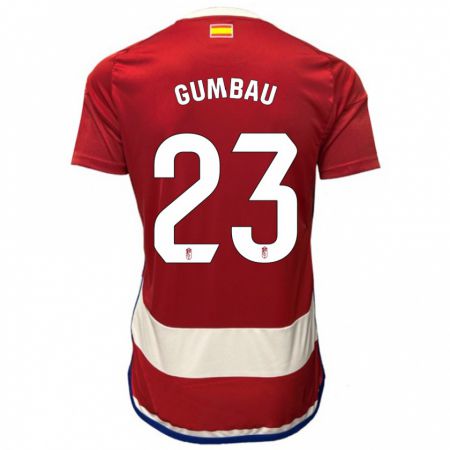 Kandiny Gyermek Gerard Gumbau #23 Piros Hazai Jersey 2023/24 Mez Póló Ing
