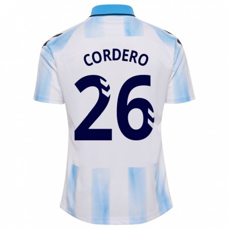 Kandiny Gyermek Antonio Cordero #26 Fehér Kék Hazai Jersey 2023/24 Mez Póló Ing