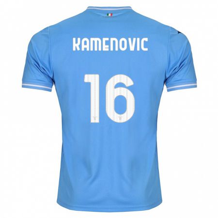 Kandiny Gyermek Dimitrije Kamenović #16 Kék Hazai Jersey 2023/24 Mez Póló Ing