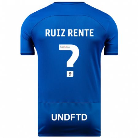 Kandiny Gyermek Álvaro Ruiz Rente #0 Kék Hazai Jersey 2023/24 Mez Póló Ing