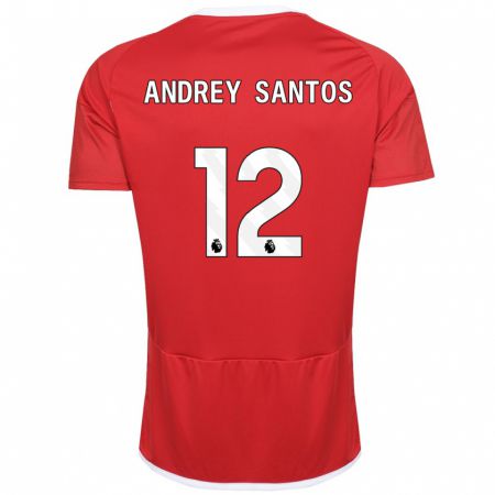 Kandiny Gyermek Andrey Santos #12 Piros Hazai Jersey 2023/24 Mez Póló Ing