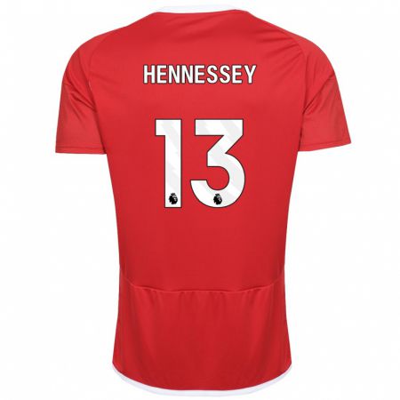 Kandiny Gyermek Wayne Hennessey #13 Piros Hazai Jersey 2023/24 Mez Póló Ing