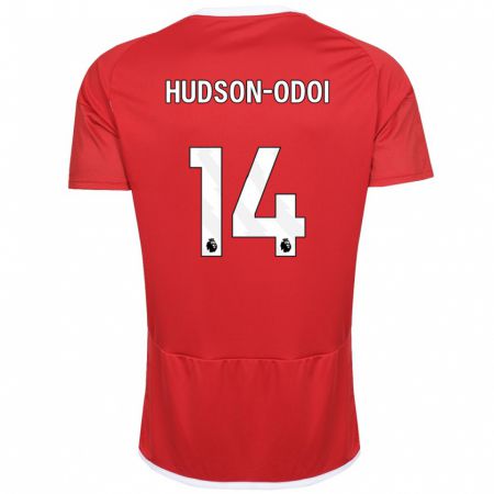 Kandiny Gyermek Callum Hudson-Odoi #14 Piros Hazai Jersey 2023/24 Mez Póló Ing