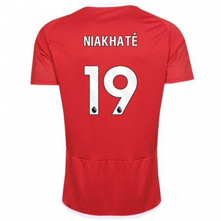 Kandiny Gyermek Moussa Niakhaté #19 Piros Hazai Jersey 2023/24 Mez Póló Ing