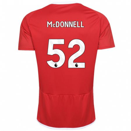 Kandiny Gyermek Jamie Mcdonnell #52 Piros Hazai Jersey 2023/24 Mez Póló Ing