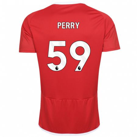 Kandiny Gyermek Ben Perry #59 Piros Hazai Jersey 2023/24 Mez Póló Ing