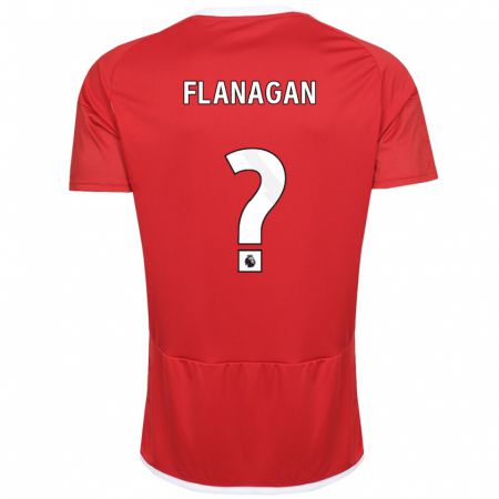 Kandiny Gyermek Theo Flanagan #0 Piros Hazai Jersey 2023/24 Mez Póló Ing