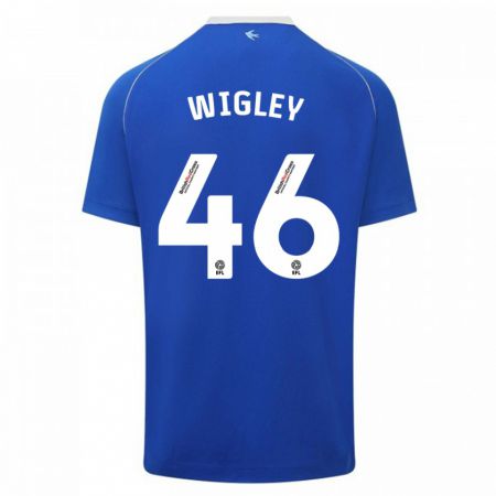 Kandiny Gyermek Morgan Wigley #46 Kék Hazai Jersey 2023/24 Mez Póló Ing