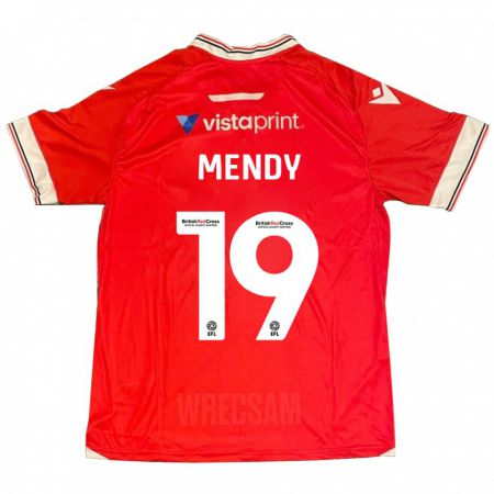 Kandiny Gyermek Jacob Mendy #19 Piros Hazai Jersey 2023/24 Mez Póló Ing