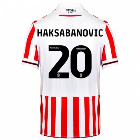 Kandiny Gyermek Sead Hakšabanović #20 Piros Fehér Hazai Jersey 2023/24 Mez Póló Ing