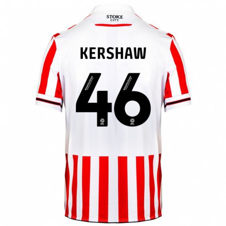 Kandiny Gyermek Ben Kershaw #46 Piros Fehér Hazai Jersey 2023/24 Mez Póló Ing