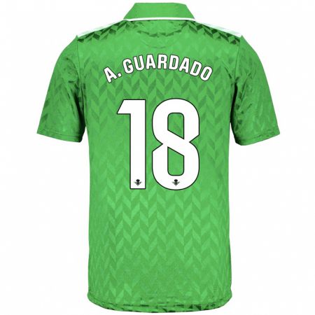 Kandiny Gyermek Andrés Guardado #18 Zöld Idegenbeli Jersey 2023/24 Mez Póló Ing