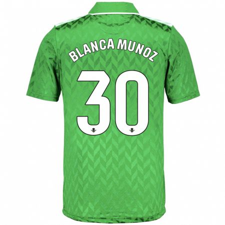 Kandiny Gyermek Blanca Muñoz #30 Zöld Idegenbeli Jersey 2023/24 Mez Póló Ing