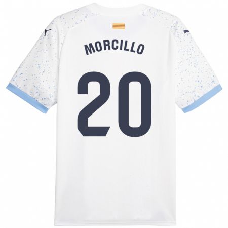 Kandiny Gyermek Luis Morcillo #20 Fehér Idegenbeli Jersey 2023/24 Mez Póló Ing