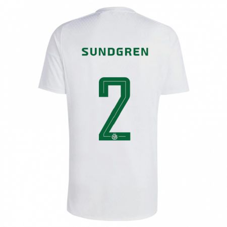 Kandiny Gyermek Daniel Sundgren #2 Zöldes-Kék Idegenbeli Jersey 2023/24 Mez Póló Ing
