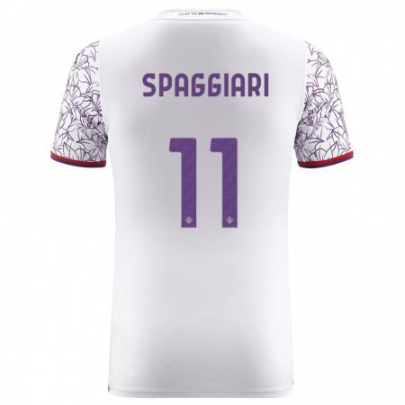 Kandiny Gyermek Riccardo Spaggiari #11 Fehér Idegenbeli Jersey 2023/24 Mez Póló Ing