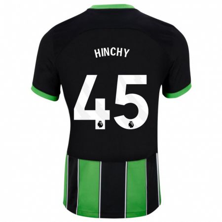 Kandiny Gyermek Jack Hinchy #45 Fekete Zöld Idegenbeli Jersey 2023/24 Mez Póló Ing