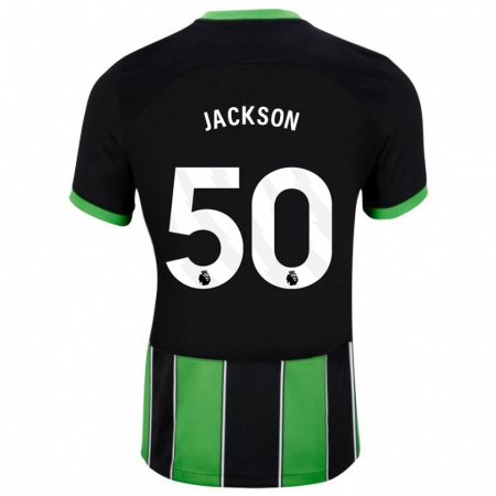 Kandiny Gyermek Ben Jackson #50 Fekete Zöld Idegenbeli Jersey 2023/24 Mez Póló Ing