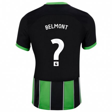 Kandiny Gyermek Joe Belmont #0 Fekete Zöld Idegenbeli Jersey 2023/24 Mez Póló Ing