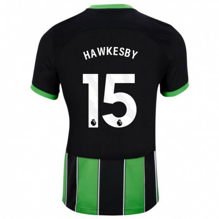 Kandiny Gyermek Mackenzie Hawkesby #15 Fekete Zöld Idegenbeli Jersey 2023/24 Mez Póló Ing