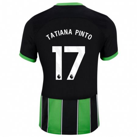 Kandiny Gyermek Tatiana Vanessa Ferreira Pinto #17 Fekete Zöld Idegenbeli Jersey 2023/24 Mez Póló Ing