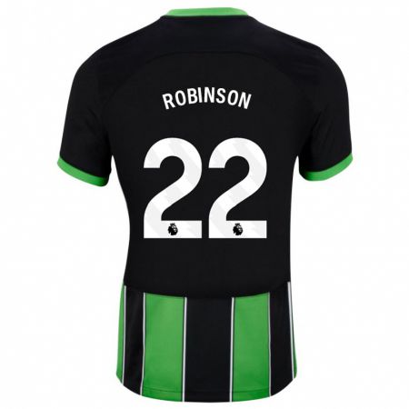 Kandiny Gyermek Katie Robinson #22 Fekete Zöld Idegenbeli Jersey 2023/24 Mez Póló Ing