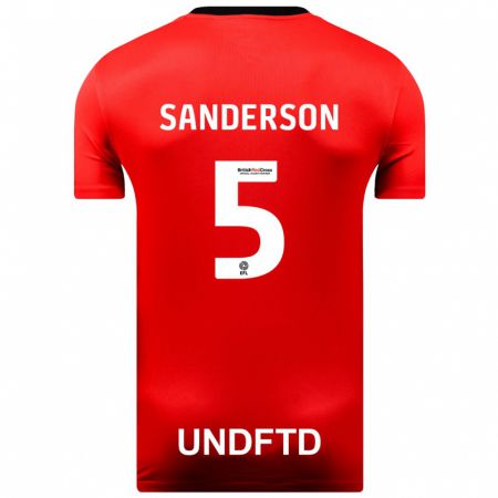 Kandiny Gyermek Dion Sanderson #5 Piros Idegenbeli Jersey 2023/24 Mez Póló Ing