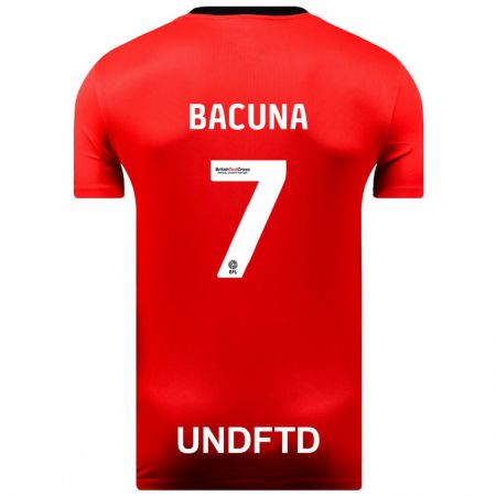 Kandiny Gyermek Juninho Bacuna #7 Piros Idegenbeli Jersey 2023/24 Mez Póló Ing