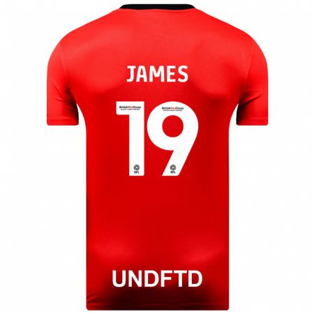 Kandiny Gyermek Jordan James #19 Piros Idegenbeli Jersey 2023/24 Mez Póló Ing