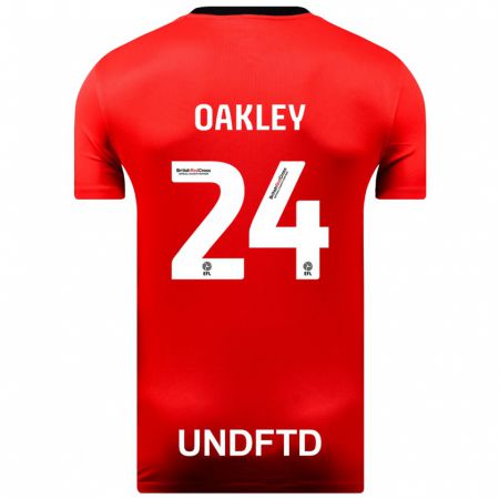 Kandiny Gyermek Marcel Oakley #24 Piros Idegenbeli Jersey 2023/24 Mez Póló Ing
