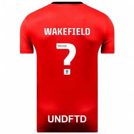 Kandiny Gyermek Kieran Wakefield #0 Piros Idegenbeli Jersey 2023/24 Mez Póló Ing