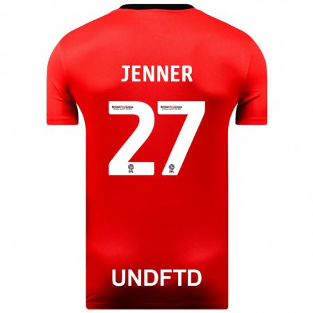 Kandiny Gyermek Abbi Jenner #27 Piros Idegenbeli Jersey 2023/24 Mez Póló Ing