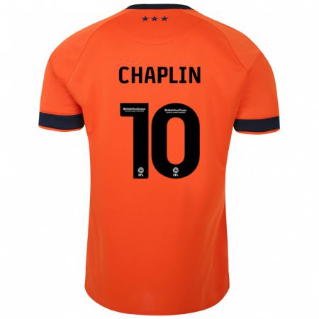 Kandiny Gyermek Conor Chaplin #10 Narancs Idegenbeli Jersey 2023/24 Mez Póló Ing