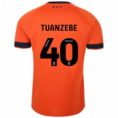 Kandiny Gyermek Axel Tuanzebe #40 Narancs Idegenbeli Jersey 2023/24 Mez Póló Ing