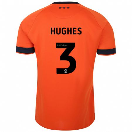Kandiny Gyermek Summer Hughes #3 Narancs Idegenbeli Jersey 2023/24 Mez Póló Ing