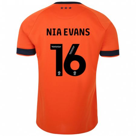 Kandiny Gyermek Nia Evans #16 Narancs Idegenbeli Jersey 2023/24 Mez Póló Ing