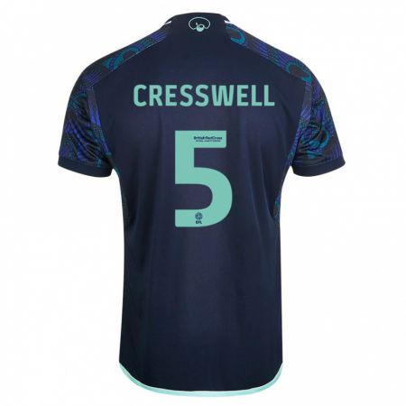Kandiny Gyermek Charlie Cresswell #5 Kék Idegenbeli Jersey 2023/24 Mez Póló Ing