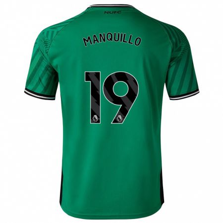 Kandiny Gyermek Javier Manquillo #19 Zöld Idegenbeli Jersey 2023/24 Mez Póló Ing