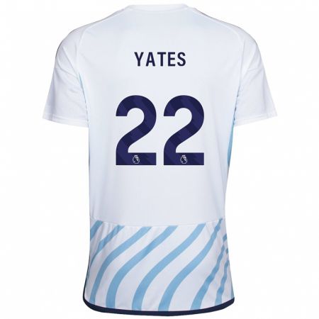 Kandiny Gyermek Ryan Yates #22 Fehér Kék Idegenbeli Jersey 2023/24 Mez Póló Ing