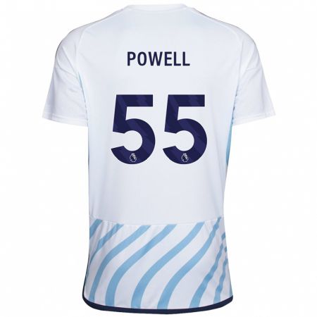 Kandiny Gyermek Josh Powell #55 Fehér Kék Idegenbeli Jersey 2023/24 Mez Póló Ing