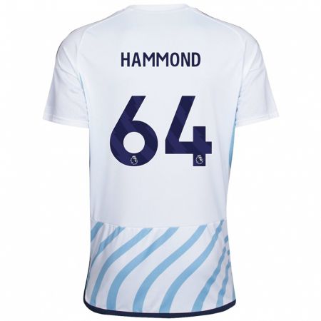 Kandiny Gyermek Ben Hammond #64 Fehér Kék Idegenbeli Jersey 2023/24 Mez Póló Ing
