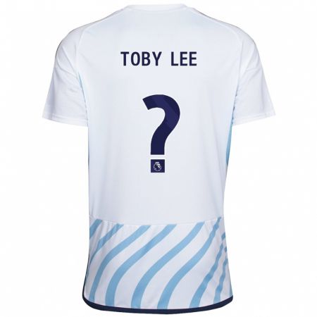 Kandiny Gyermek Toby Lee #0 Fehér Kék Idegenbeli Jersey 2023/24 Mez Póló Ing
