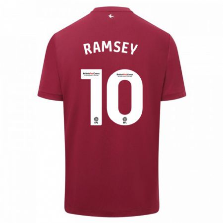 Kandiny Gyermek Aaron Ramsey #10 Piros Idegenbeli Jersey 2023/24 Mez Póló Ing