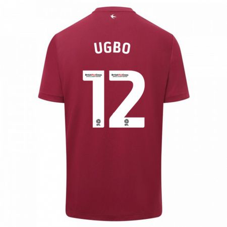 Kandiny Gyermek Iké Ugbo #12 Piros Idegenbeli Jersey 2023/24 Mez Póló Ing